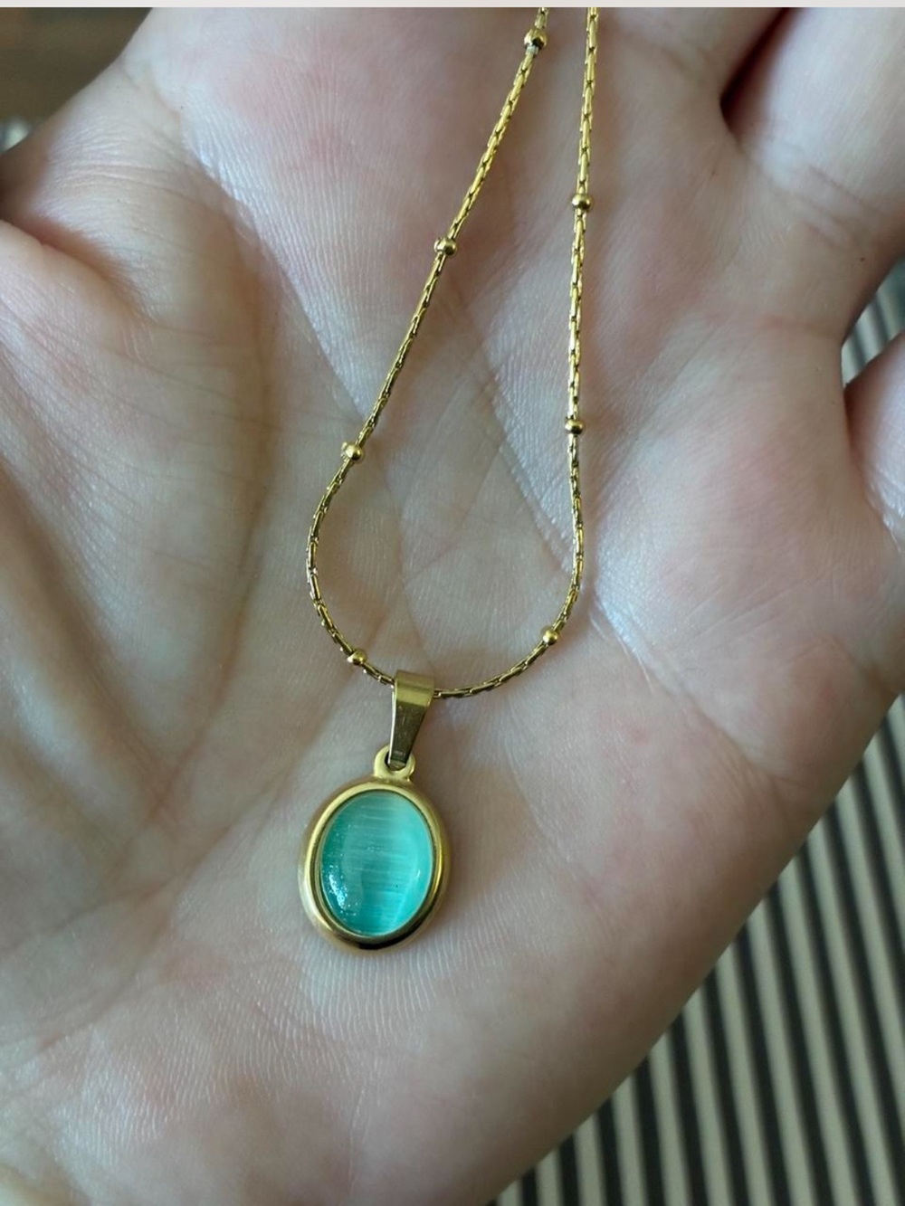 18K Gold Filled Opal Dainty Handcrafted Necklace